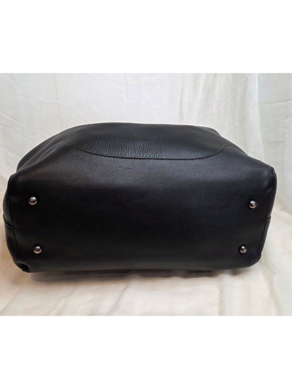 SR Squared by Sondra Roberts Black Vegan Leather Tote Shoulder Bag Purse - Picture 5 of 14